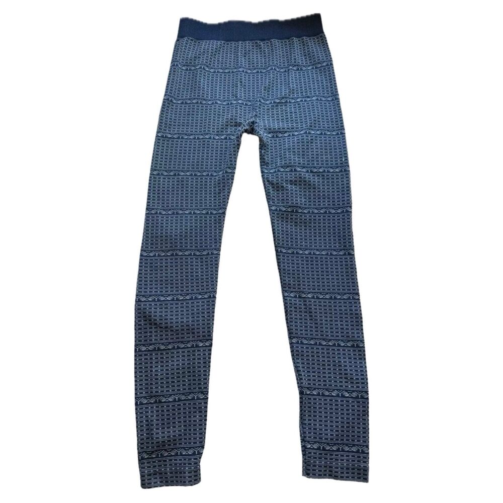Lucky Brand Traditional Heritage Fair Isle Knit Slim Fit Leggings Long Johns S